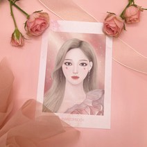 메이크업일러스트 카드 엽서 소녀 일러스트 크리스마스카드 크리스마스선물 연말 선물, 블랙