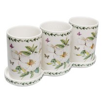 백목련 파인본차이나 도자기 다용도 물받이 수저통세트-3구 7.5cm 원형수저통