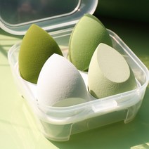 핑거 하이드로 퍼프 세척 4 개/상자 패션 메이크업 블렌더 화장품 스폰지 재단 파우더 도구, 1 건, Green Mix-box