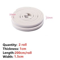 차음재 방음재 흡음재 2 롤 도어 창 씰링 스트립 방음 폼 방음 소음 차단 테이프 방진, White 1.5cm 2 rolls