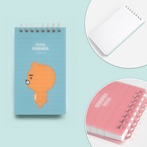 카카오프렌즈 리틀프렌즈 PP커버 스프링수첩 / 미니노트 메모지 노트패드 수첩 스프링제본 스프링노트 산모수첩 알림장 스프링다이어리 미니다이어리 미니수첩 어린이집알림장 기자수첩, 라이언