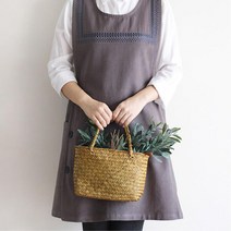 50대 가정주부 자수 포인트 고급 앞치마 홈패션 요리, 블루