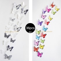도어사인 감성문구 이니셜 레터링 간판 입체글자 문패 36pcs 3d 크리스탈 나비 벽, 101 및 104