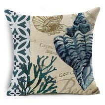 조개 쿠션 핑크벨벳 방석 쇼파 대형 너바날리오 마린 바다 엘리먼트 커버 45x45cm 리넨 장식 베개 소파 침대 케이스, [02] 500mmx500mm, [15] 15