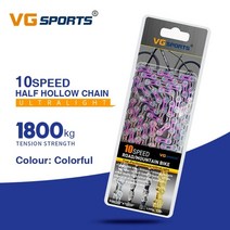 오토바이체인루브 윤활제vg 스포츠 8 9 10 11 12 속도 자전거 체인 실버 중공, 10대 무지개