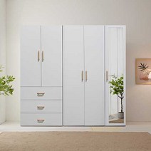 누벨2000거울장롱셋트 2000옷장셋트 드레스룸, 800도어옷장+3서랍장롱+400거울옷장, 그레이