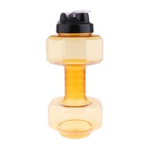 덤벨 병 내구성 대형 BPA 휴대용 물병 클리어 캠핑 주전자 물 주전자, 2600ml 옐로우, 30x15cm, PP, 1개