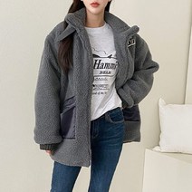 옷자락 여자 뽀글이 더블 벨티드 무스탕 자켓