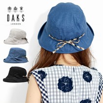 DAKS 닥스 일본 직구 버킷 햇 체크무늬 리본 여성 자외선 차단 모자 D9123