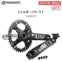 리튬 접이식 펫바이크 전동 출퇴근용 Prowheel 스노우 자전거 크랭크 셋 170mm 지방 세트 30T 32T 34T 36T, 14 CLAW 40T no BB, 02 Shaft Length 192MM