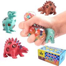 말랑이 슬라임 반짝이 포도송이 곰 완두콩 복숭아 고양이 쌍 찐득볼 계란 3 공룡 197, 3 PCS 색상 랜덤