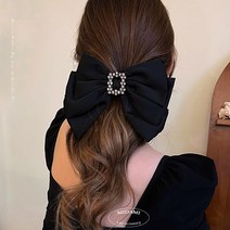 미다미 디아므 빅사이즈 큐빅리본 자동핀(블랙)