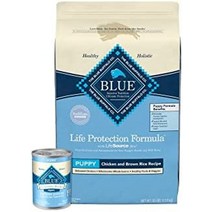 블루 버팔로 건식 강아지 사료 chicken and brown rice 15-lb, 강아지 스타터 번들, 없음, 닭