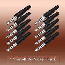 10pcs 흰색과 검은색 3.5mm 스테레오 헤드셋 플러그 4극 3극 3.5 오디오 플러그 잭 어댑터 커넥터 Iphone 새 콘센트 2.5mm, 17mm 4P 니켈 블랙, 10개