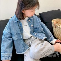 KRK844425여아 크롭 주니어 청자켓