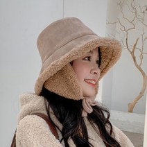 여성뽀글이 벙거지 모자 귀도리모자 군밤 겨울 털모자 털벙거지 귀마개 버킷햇 여성 겨울모자
