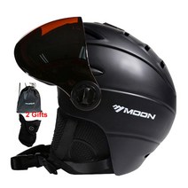 xl 보드 오토바이 인 라인 스티커 햄머 일체 아동 60 셋트 고글 남성 스키 헬멧 가방 MOON Professional Half-covered Ski Helmet 형 스포츠, 엘58-61cm, 협력사, 검은 색