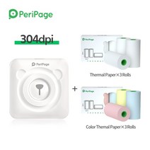 사진인화기 스티커사진기계 스마트폰사진인화기 Peripage-304dpi A6 휴대용 미니 무선 감열식 프린터 스티, 09 White 6 Paper