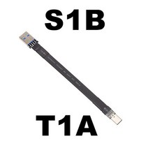견고한 USB 유형 C 리본 케이블 플랫 EMI 차폐 FPC 3.1 90도 각도 커넥터 하향 3CM-3M 어댑터, 01 S1B-T1A_05 15CM