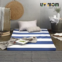 리브맘 세븐존 스트라이프블루 매트리스 5cm 싱글