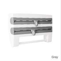 4 In 1 알루미늄 필름 랩 커터 WallMount 종이 타월 홀더 Cling 커팅 플라스틱 디스펜서 주방 주최자, Gy
