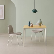 한샘 도노 새틴글래스 엣지 2인 식탁세트 (슬림의자2 포함), A형: 크림화이트, A형: 베이지(A)