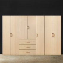 이온 2800 장롱세트 (800옷장+3서랍장+400옷장+이불장) 드레스룸 시스템장 장농, 메이플