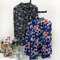 국민할매 엄마옷 춘추 나염 카라티셔츠[HW] 2P 할머니티 봄 여름 초가을 춘추