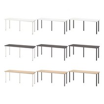 이케아 LAGKAPTEN 락캅텐 / ADILS 아딜스 대형테이블200cm+다리5개/책상/회의테이블/대형식탁, 다크그레이+화이트_294.175.26