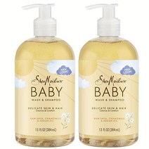 Shea Moisture 생 시어 카모마일 & 아르간 오일 베이비 워시 & 샴푸 부드러운 클렌징 유향 및 몰약 아기의 부드러운 피부를 위한 진정 및 편안함 (2개 팩 - 40