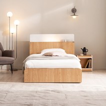 [쉐우드가구] [쉐우드가구] 알트 유로탑 멀티수납형 LED 침대 슈퍼싱글(SS), 그레이