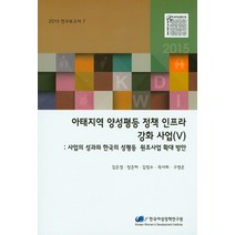 아태지역 양성평등 정책 인프라 강화 사업. 5:사업의 성과와 한국의 성평등 원조사업 확대 방안, 한국여성정책연구원, 김은경,장은하,김정수,곽서희,구영은 공저