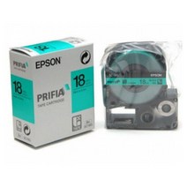 엡손 라벨테이프 SC18G-PX [녹색바탕/검정글씨 18mm]