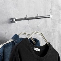 접이식 스텐 옷걸이 1P 벽 고정 탈의실 다용도 행거 후크 소품, 단품, 단품