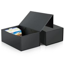 4X6 인덱스 카드 홀더 인덱스 카드 보관 상자 10.2 x 15.2cm(4 x 6인치) 플래시 카드 1200장에 적합 - 1팩 블랙, 2 PACK 4X6 BLACK BOX