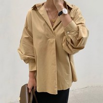 바스락블라우스 여성 오버핏 바스락 캐시 셔츠 박시 남방 화이트 블랙 롱 블라우스