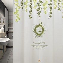 원세븐나인 봄의꿈 패브릭 샤워커튼 1800mm x 1880mm, 1개