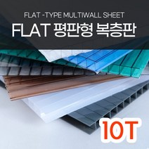 10T 1M x 1M 평판형 복층판 복층렉산 복층PC, 폭2100mm, 오팔화이트