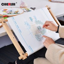 55cm 십자수 작업대 나무 틀 작업판 대형 나무 조절가능 길이 악세사리 거치대 자수틀