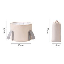 접이식 세면대 여행 캠핑 버킷 낚시 발 목욕 싱크 담그는 가방 다기능 328165, Beige small