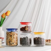 미니 과일청유리병 수제청용기 잼병 원두보관통, 옵션명, 360ml (색상랜덤 2P)