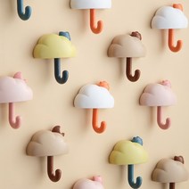 닥터밈 구름 가득 알록달록 컬러 만능 후크 강력한 접착식 다용도 벽걸이 고리 3개입, 화이트 구름