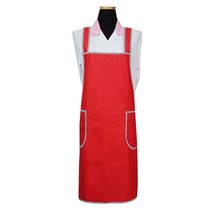 미소앞치마 단면 방수 앞치마 사선파이핑 주머니 무광 레드1개, 1개, 레드