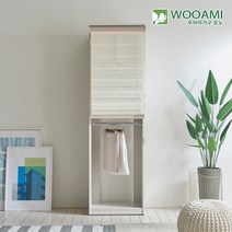 우아미가구 모노 시스템 드레스룸 600 2단옷장 블라인드 BK5016, 크림화이트