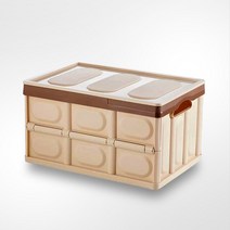 정리정돈 휴대용 공간활용 폴딩박스 L, 베이지, 1개