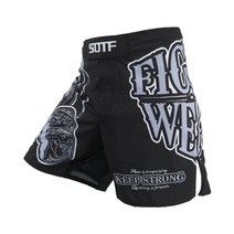 SOTF MMA 블랙 기하학 파이팅 소프트 쉘 인쇄 편지 타이거 무에타이 킥복싱 복싱 의류 무에타이 반바지 산다 mma