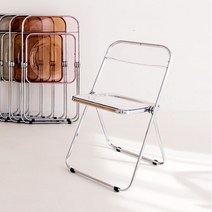 적층 보관 가능한 카페 투명 인테리어 의자 미드센추리 모던 체어 아크릴 철제 깔끔한 스툴, PET - 투명