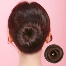 똥머리 가발 올림머리 당고머리 만두머리 부분 가발, 1개, 다크브라운(b)