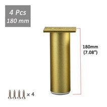 80-300mm 현대 스타일 가구 피트 다리 조정 가능한 알루미늄 소파 TV 스탠드 캐비닛 드레서 침대 골드, 4PCS 180mm