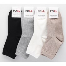 여자 패션 양말 골지 무지 3켤레 발목 케쥬얼